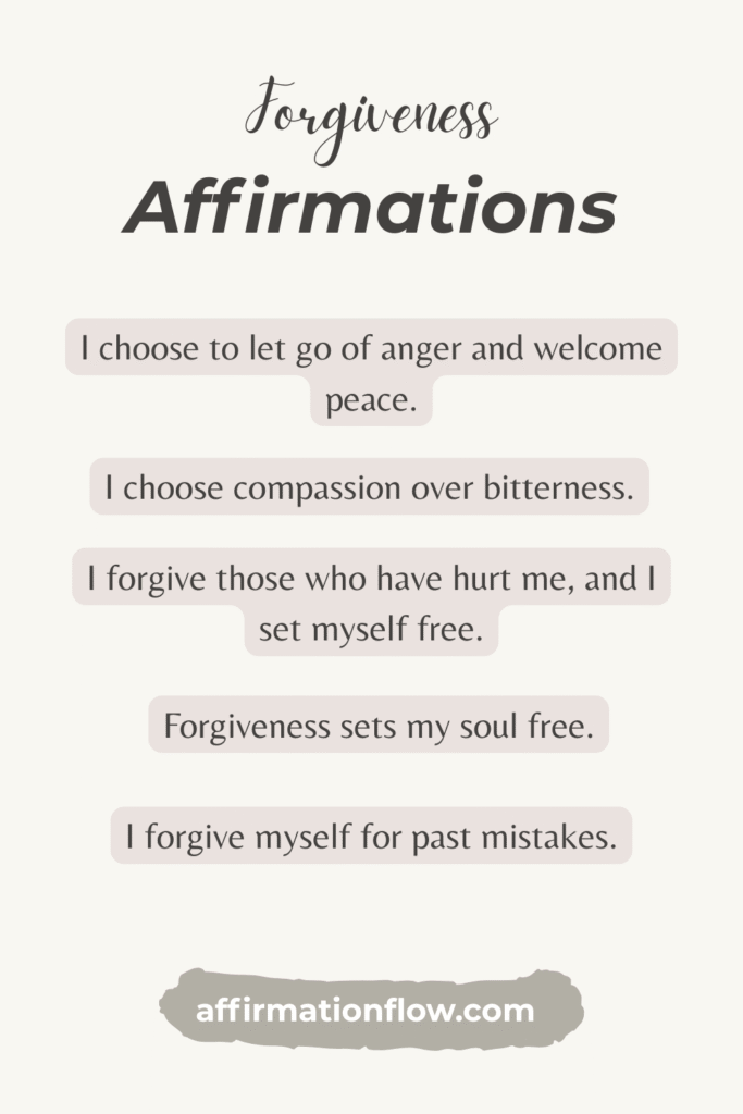 affirmations for forgiveness