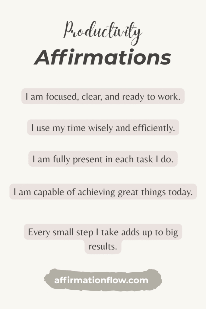 affirmations for productivity