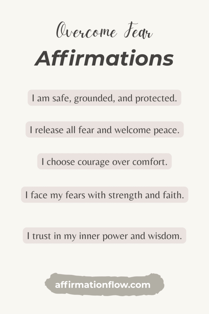 affirmations to overcome fear