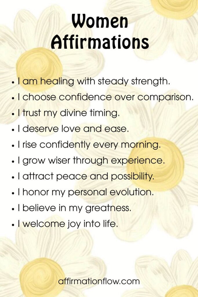 Printable Positive Affirmations for Women AffirmationFlow.com16