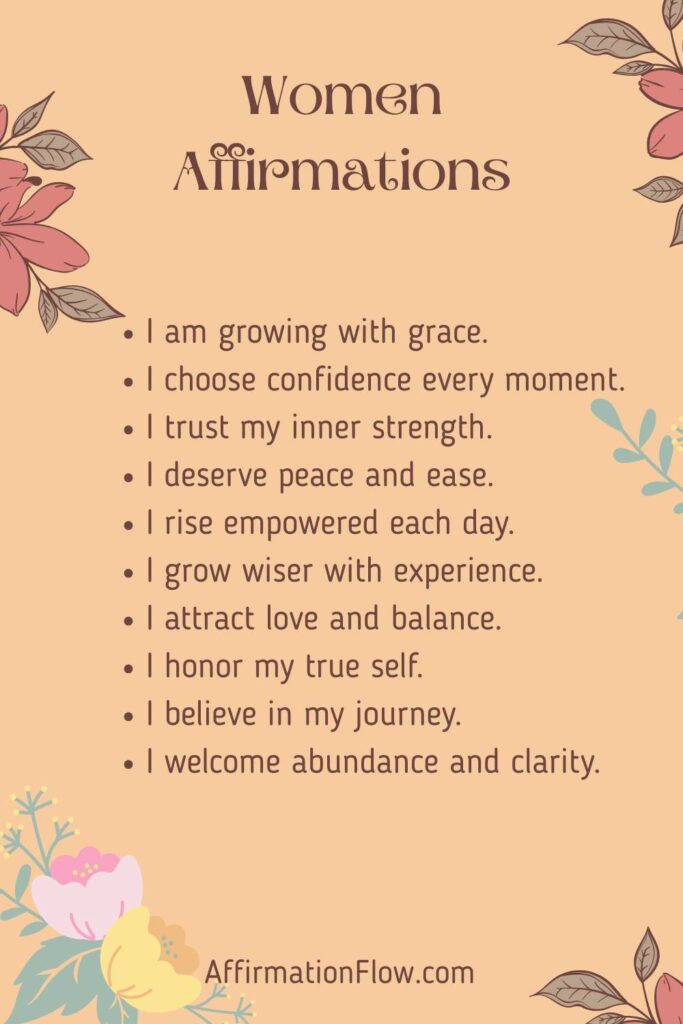 Printable Positive Affirmations for Women AffirmationFlow.com23