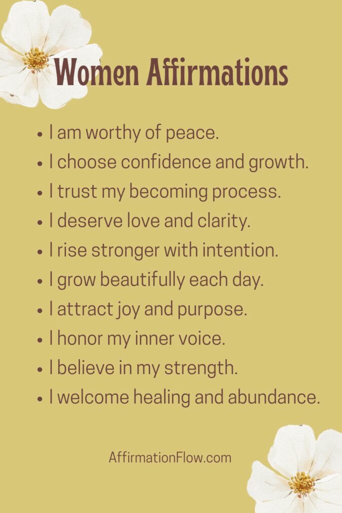 Printable Positive Affirmations for Women AffirmationFlow.com26