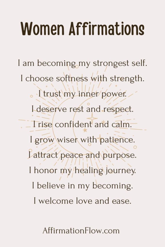 Printable Positive Affirmations for Women AffirmationFlow.com27