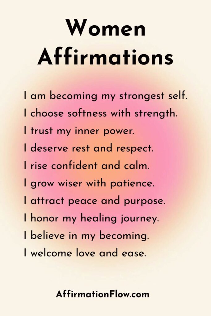 Printable Positive Affirmations for Women AffirmationFlow.com28