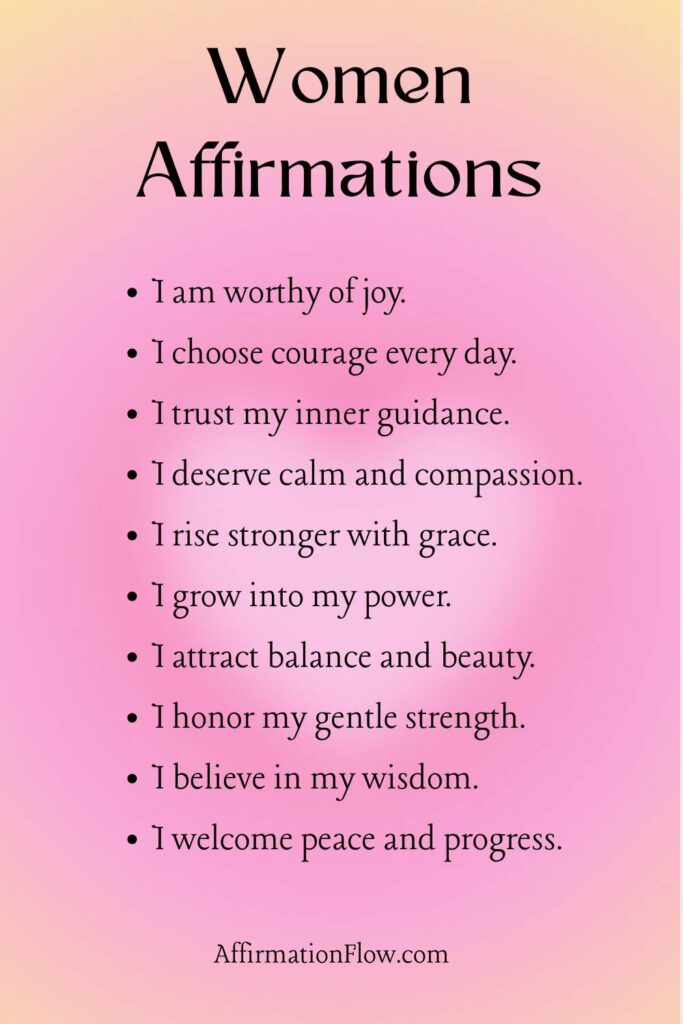 Printable Positive Affirmations for Women AffirmationFlow.com29