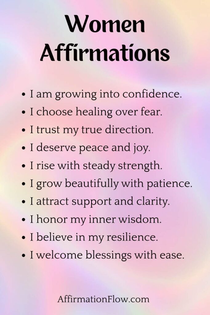 Printable Positive Affirmations for Women AffirmationFlow.com30