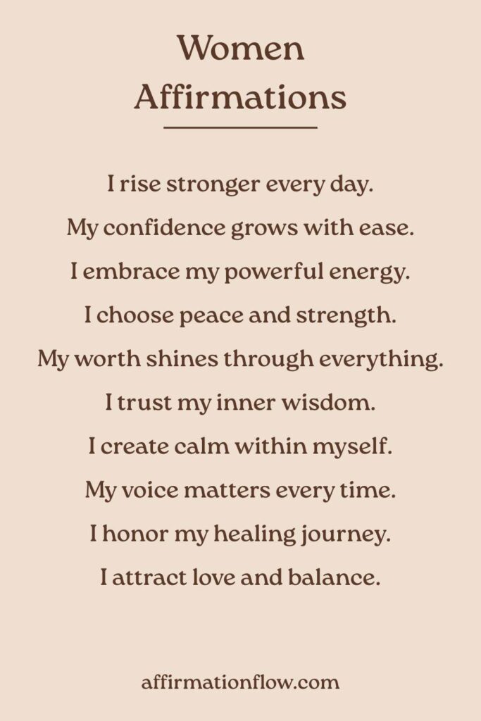Printable Positive Affirmations for Women AffirmationFlow.com31