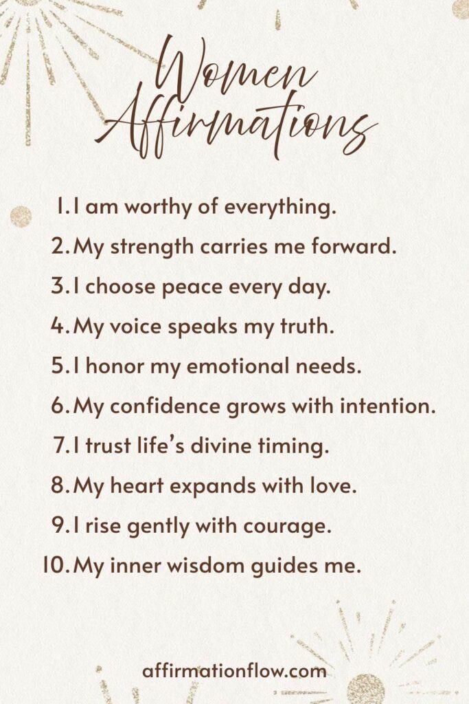 Printable Positive Affirmations for Women AffirmationFlow.com35