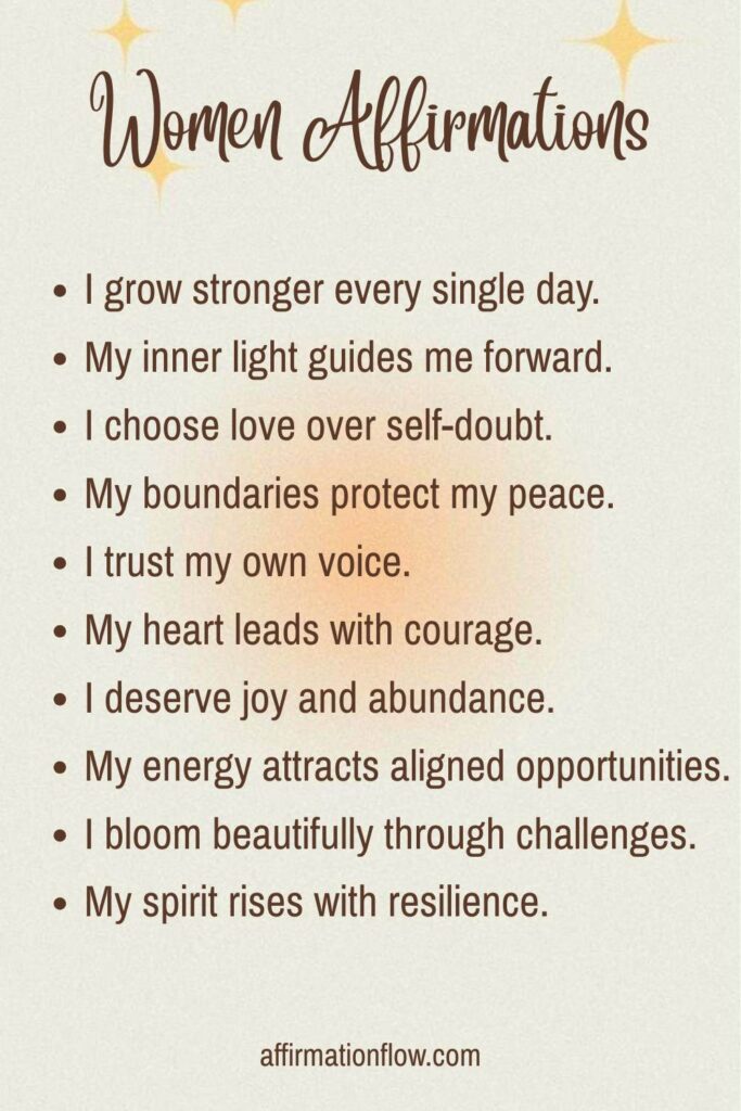 Printable Positive Affirmations for Women AffirmationFlow.com36