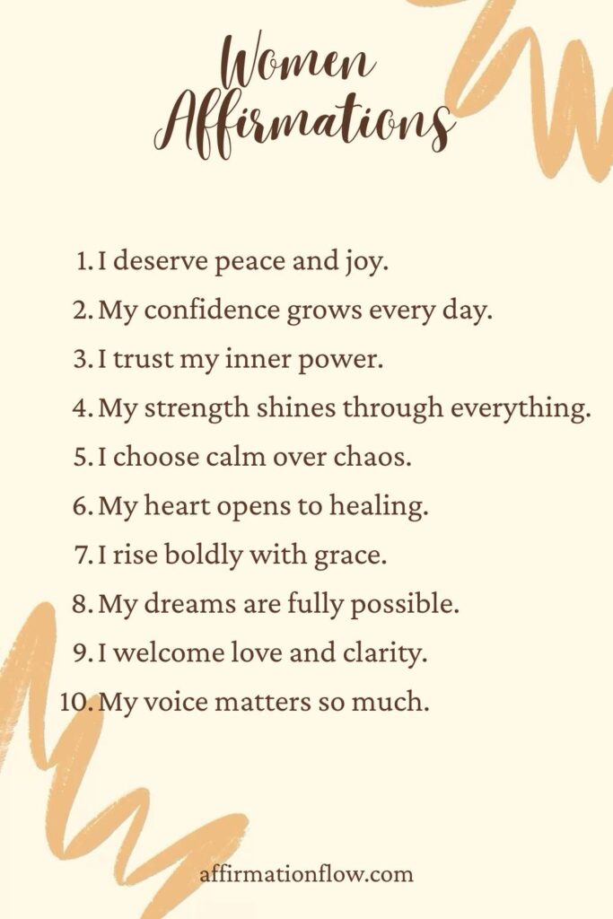 Printable Positive Affirmations for Women AffirmationFlow.com37