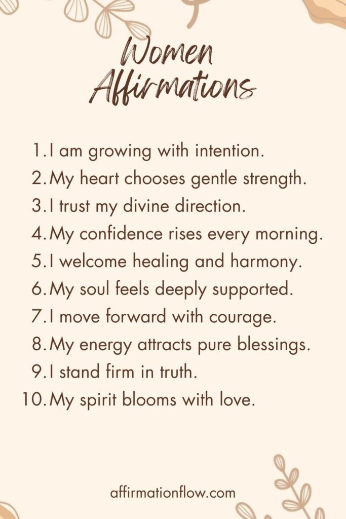 Printable Positive Affirmations for Women AffirmationFlow.com38