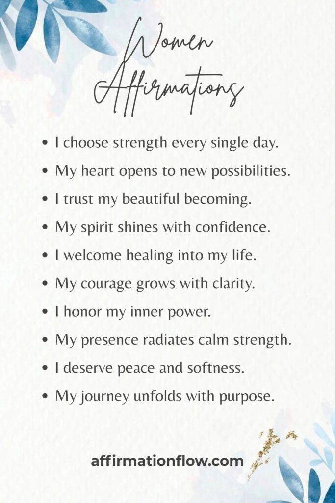 Printable Positive Affirmations for Women AffirmationFlow.com44