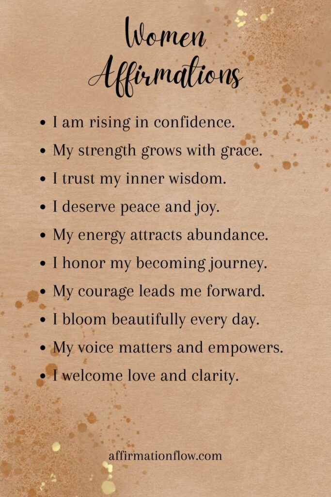 Printable Positive Affirmations for Women AffirmationFlow.com45