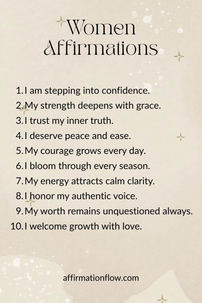 Printable Positive Affirmations for Women AffirmationFlow.com46