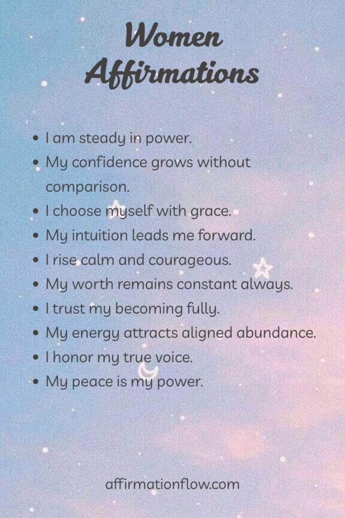 Printable Positive Affirmations for Women AffirmationFlow.com52