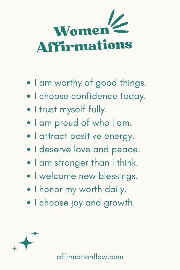 Printable Positive Affirmations for Women AffirmationFlow.com54