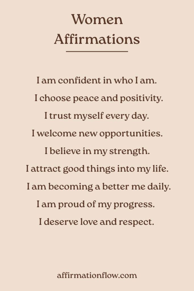 Printable Positive Affirmations for Women AffirmationFlow.com57
