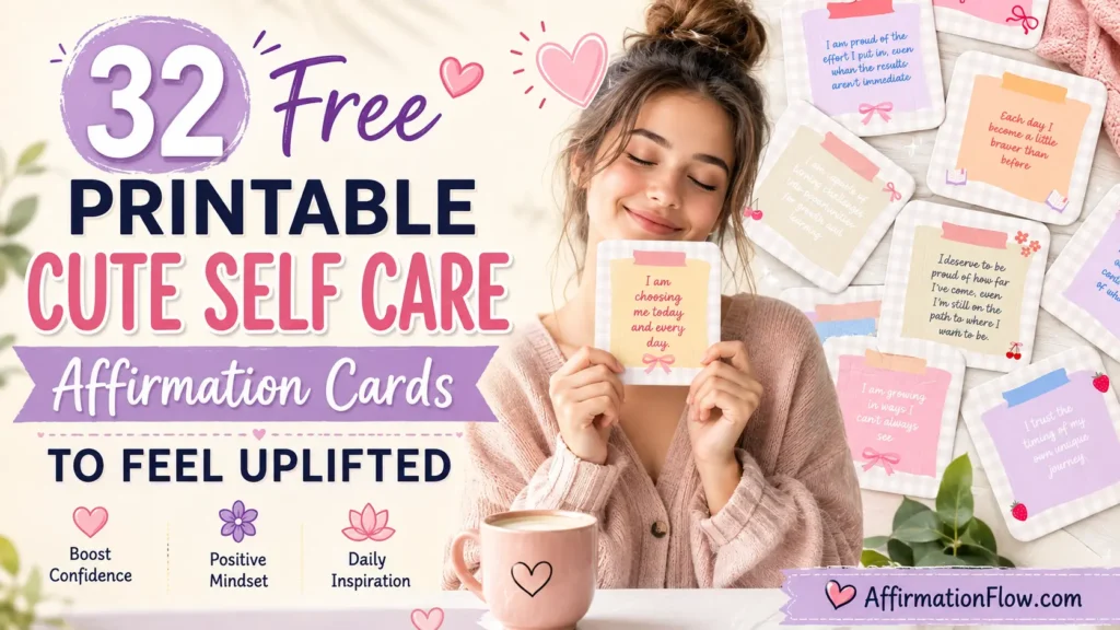 32 Free Printable Cute Self Care Affirmation Cards to Feel Uplifted